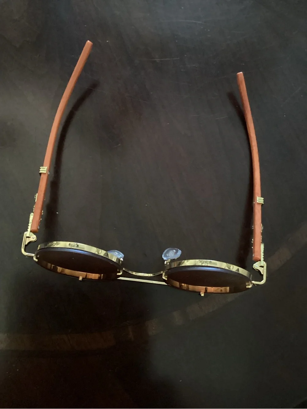 Metal Frame Detail Hinges, 1pc Round Sunglasses